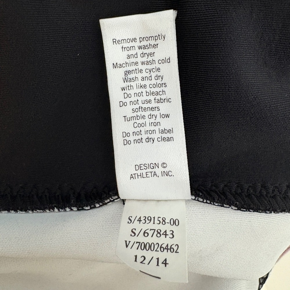 Athleta Fuse Dots M Athletic Lounge Dress Black Sleeveless Workout - Picture 7 of 7